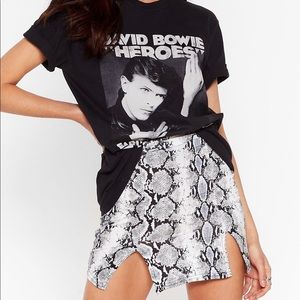 nasty gal snake print skirt